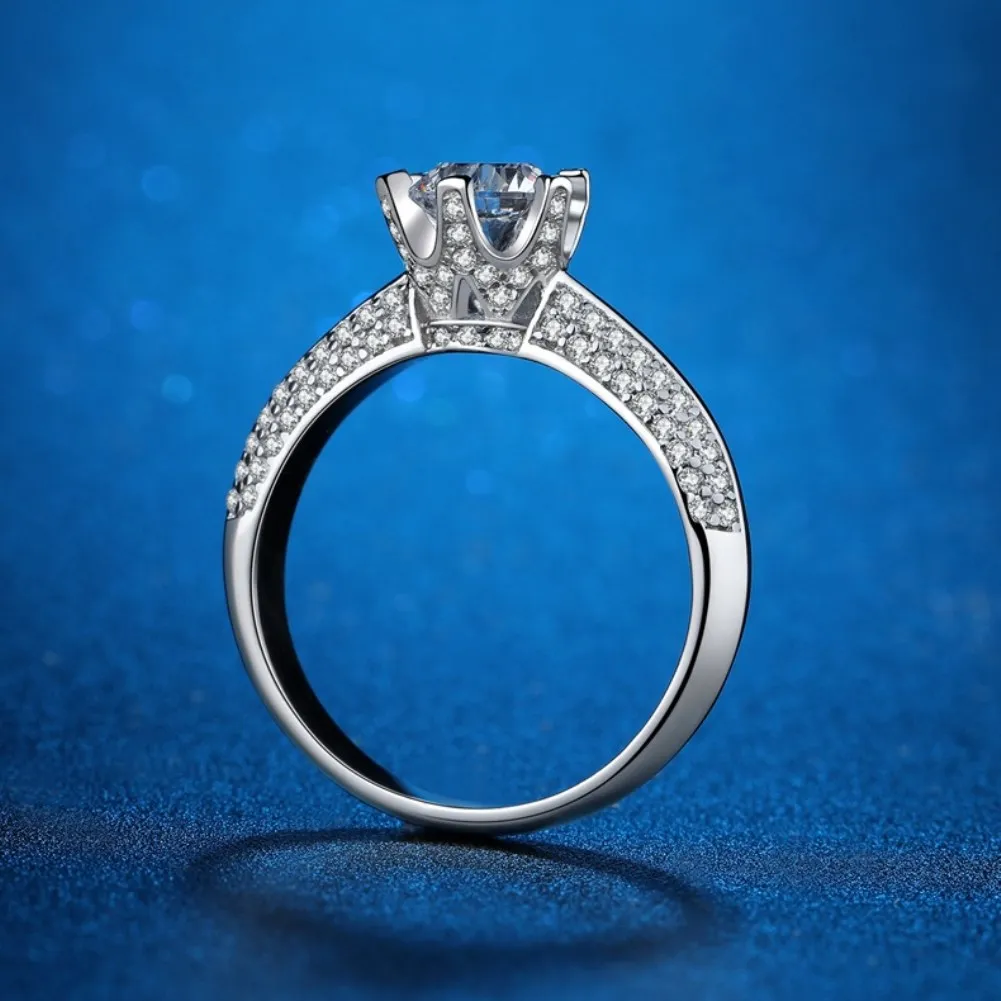 One Carat Ring Classic Six-Prong T Home Moissanite Diamond Women's Sterling Silver Ring
One Carat Ring Classic Six-Prong T Home Moissanite Diamond Women's Sterling Silver Ring