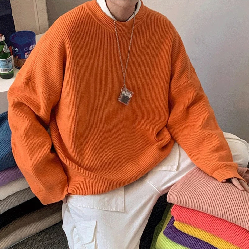 Sweater man loose texture super good round collar solid color sweater coat bottom shirt
Sweater man loose texture super good round collar solid color sweater coat bottom shirt