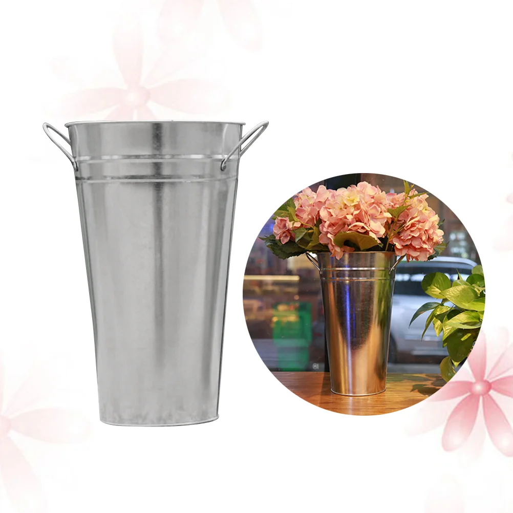 2 Pcs Galvanized Vases French Buckets Metal Tin Flower Pot for DIY Craft and Floral Projects Party Favors Festivities Wedding 
2 Pcs Galvanized Vases French Buckets Metal Tin Flower Pot for DIY Craft and Floral Projects Party Favors Festivities Wedding