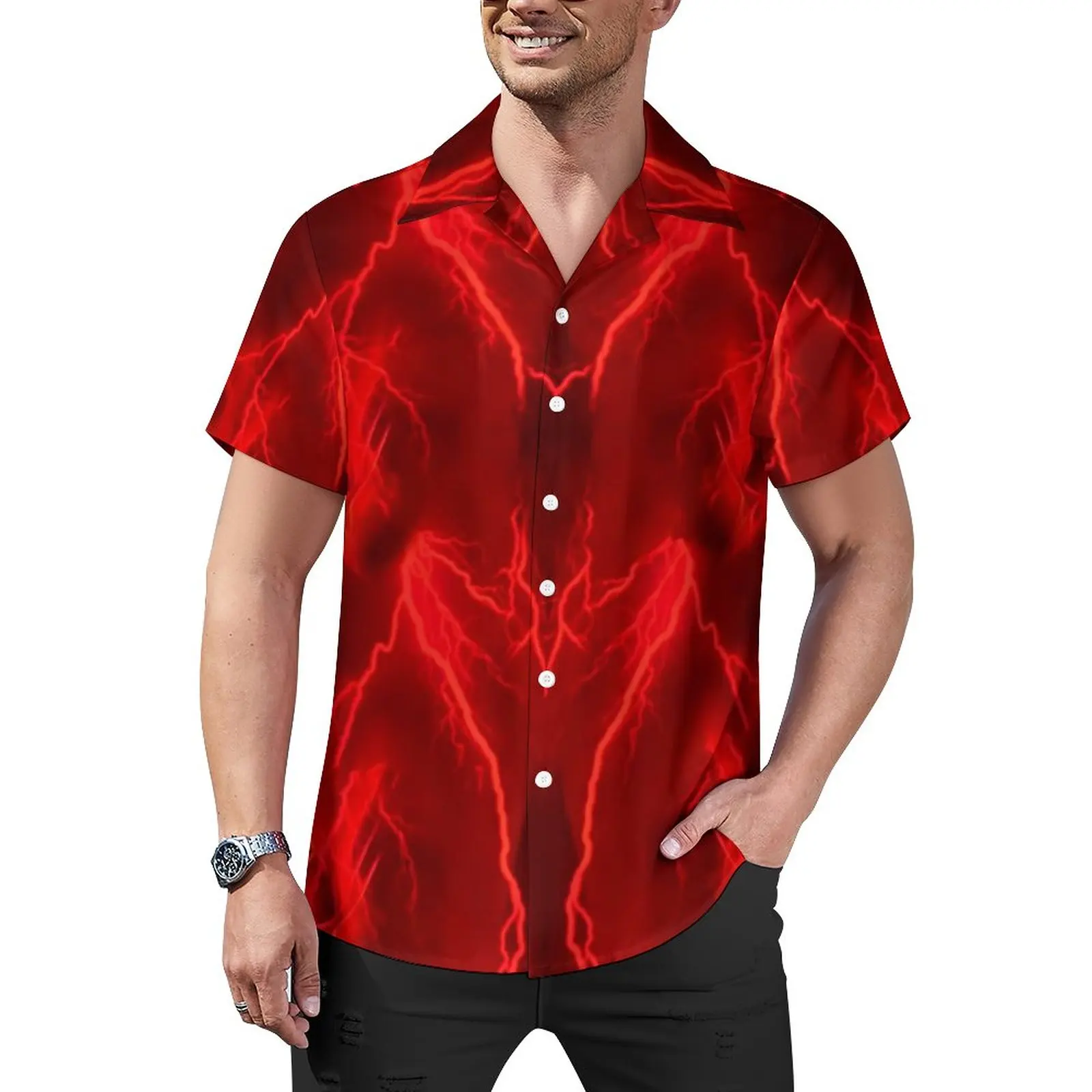 

Рубашка оверсайз мужская с принтом огня, Повседневная Блузка с коротким рукавом, с графическим принтом, для отпуска, подарок на день рождения, гавайская