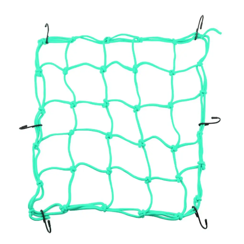

16x16 дюймов Зеленая эластичная грузовая сеть, сетка для багажа на шлем с 6 крючками, Z