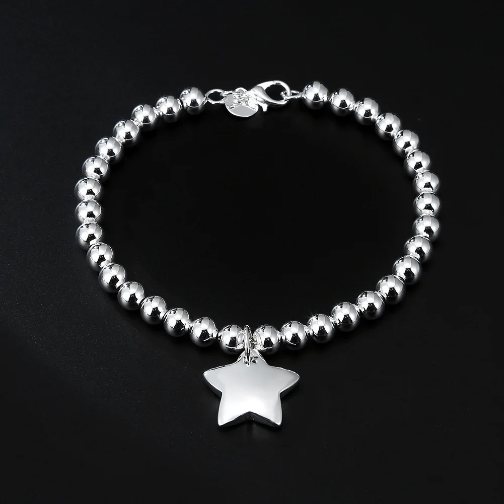 6MM Silver Color Beads Star Bracelet Silver Plated Jewelry for Women Luxury Unisex Chain Wholesale Dropshipping Charm Bracelets
6MM Silver Color Beads Star Bracelet Silver Plated Jewelry for Women Luxury Unisex Chain Wholesale Dropshipping Charm Bracelets