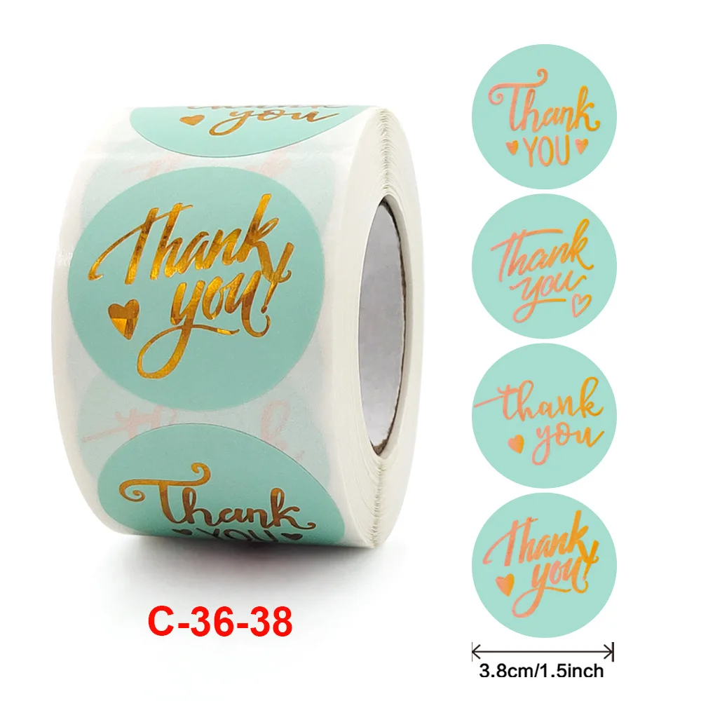 500PCS 38MM Big Size Gold Foil Thank You Stickers For Wedding Decor Gift Cards Envelope Sealing Self-Adhesive Gilding Stickers
500PCS 38MM Big Size Gold Foil Thank You Stickers For Wedding Decor Gift Cards Envelope Sealing Self-Adhesive Gilding Stickers