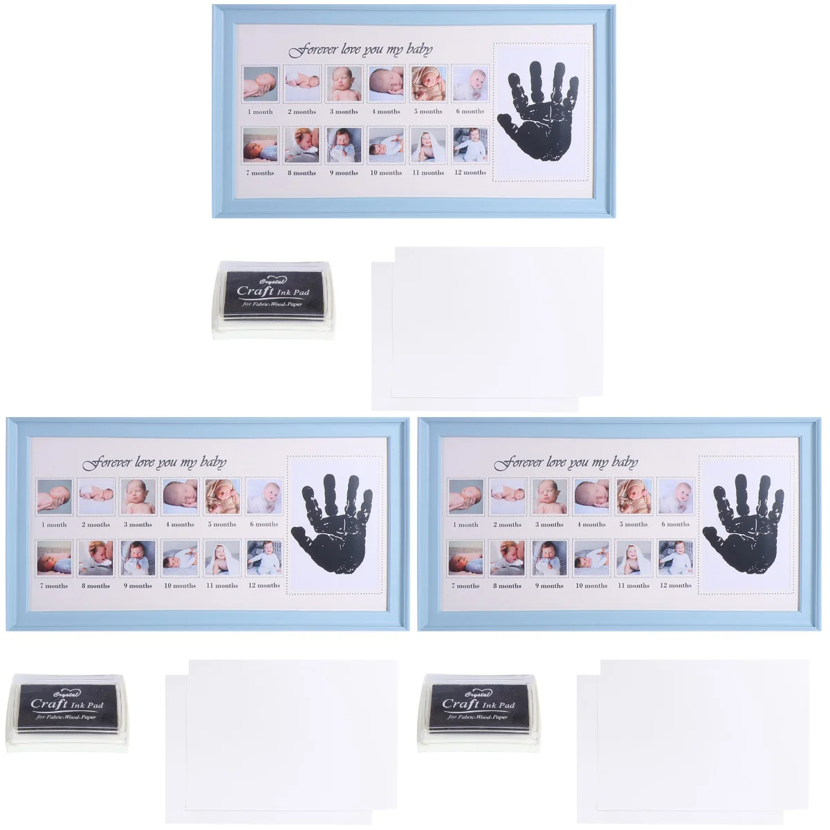 3 pcs Growth Record Photo Frame Fingerprint Dispaly Holder Creative Pictures Frame for Baby Infant Blue
3 pcs Growth Record Photo Frame Fingerprint Dispaly Holder Creative Pictures Frame for Baby Infant Blue