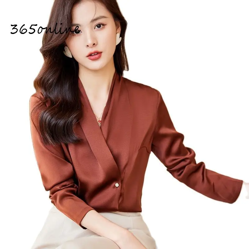 2022 Spring Summer V-neck Long Sleeve Blouses Shirts Formal OL Style Women Blouse Business Work Wear Shirt Tops Clothes Clothing
2022 Spring Summer V-neck Long Sleeve Blouses Shirts Formal OL Style Women Blouse Business Work Wear Shirt Tops Clothes Clothing