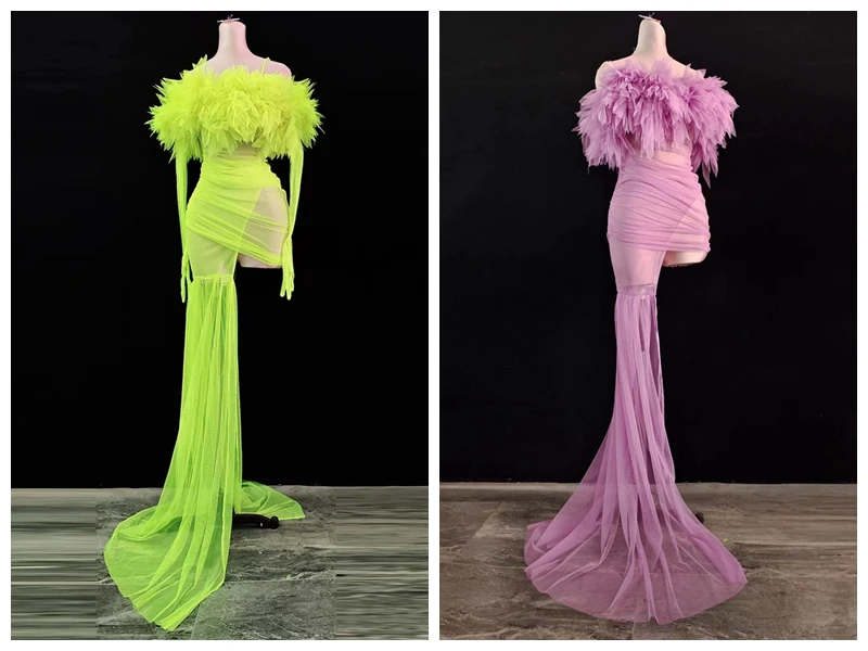 Fluorescent Green Mesh Shoulder Transparent Trailing Singer Concert Catwalk Party Dress Nightclub Show Stage Costume Women
Fluorescent Green Mesh Shoulder Transparent Trailing Singer Concert Catwalk Party Dress Nightclub Show Stage Costume Women