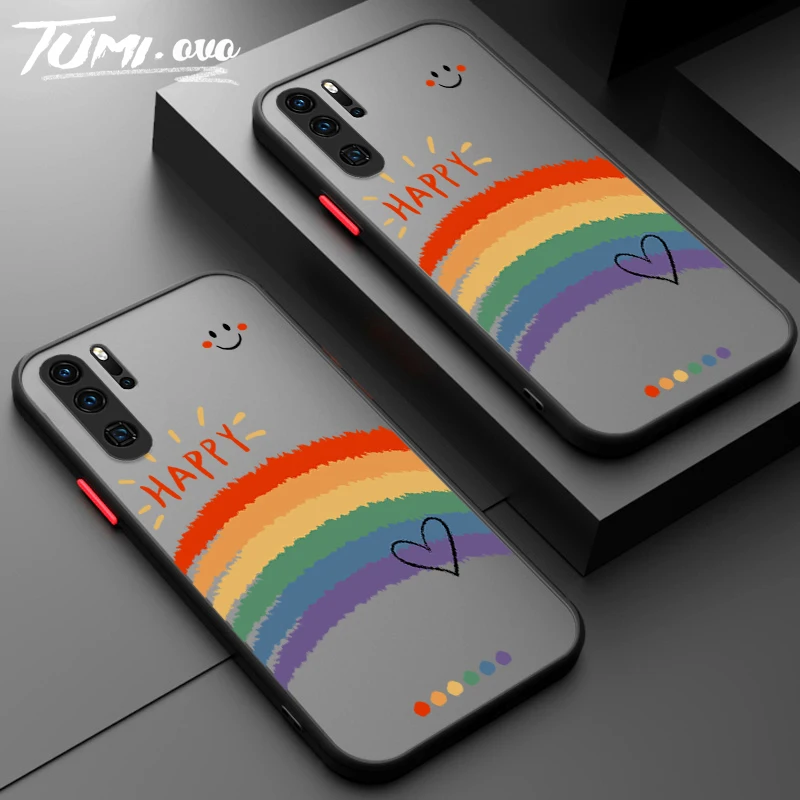 

Luxury Rainbow Shockproof Cases For Samsung Galaxy S22 Ultra S21 Plus S20 FE S10 S10E S9 S8 A33 A53 A73 Matte Hard Phone Case