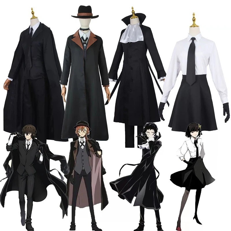 

Anime Bungo Stray Dogs Cosplay Costume Ryunosuke Dazai Osamu Nakahara Chuya Cos Costume Outfit Uniform Suit Halloween Costume