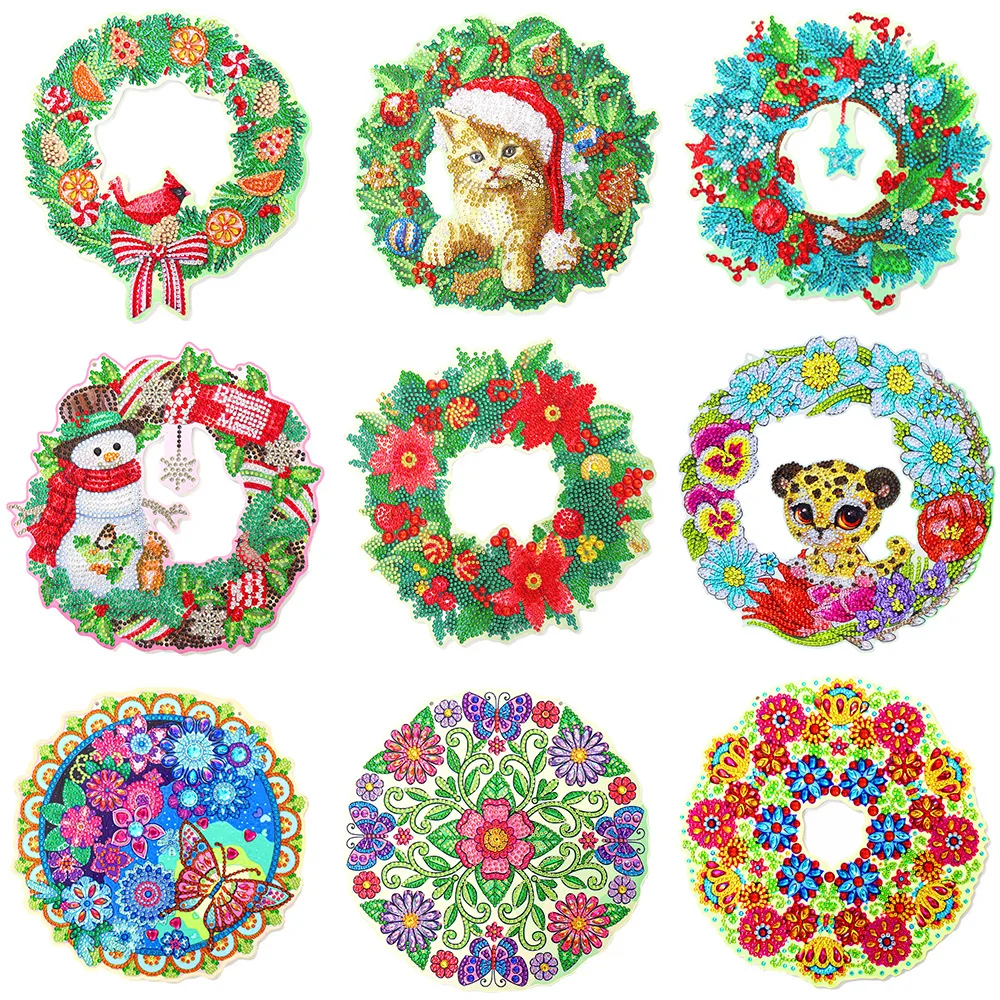 5D Diamond Painting Wreath Garland Cute Cat Diamond Embroidery Christmas Wreath Circle Ring Home Door Wreath Garland Christmas 
5D Diamond Painting Wreath Garland Cute Cat Diamond Embroidery Christmas Wreath Circle Ring Home Door Wreath Garland Christmas