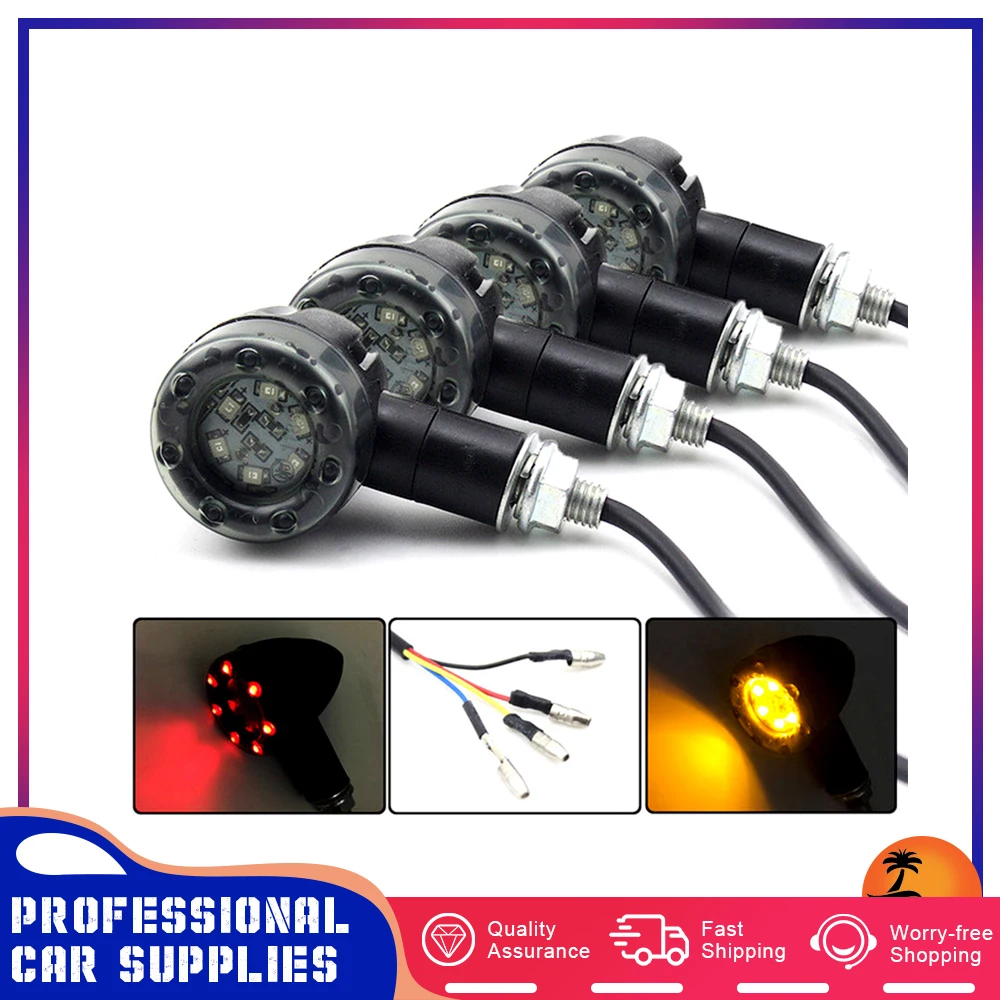 4pcs 12V/DC Motorcycle LED Turn Signal Brake Indicators Lights Lamp Modified General-purpose LED Turning Lights
4pcs 12V/DC Motorcycle LED Turn Signal Brake Indicators Lights Lamp Modified General-purpose LED Turning Lights