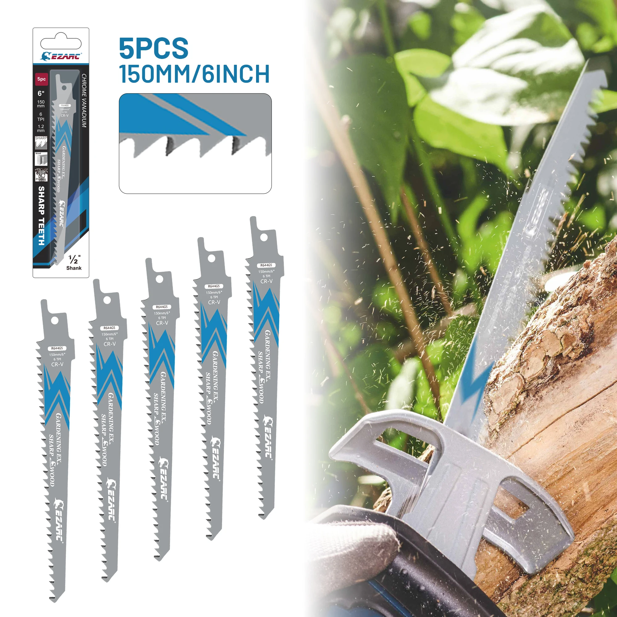 EZARC Лезвия для сабельной пилы 150 мм 6TPI 5 шт
EZARC Лезвия для сабельной пилы 150 мм 6TPI 5 шт