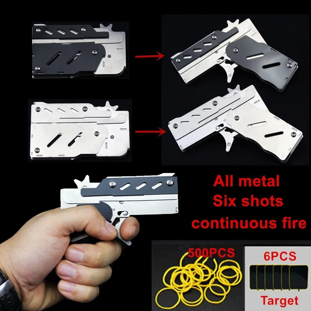 Mini Rubber Band Gun Toys Gun New Folding All Metal Shooting Toys Gun Collection Six Shots Fire Continuously
Mini Rubber Band Gun Toys Gun New Folding All Metal Shooting Toys Gun Collection Six Shots Fire Continuously