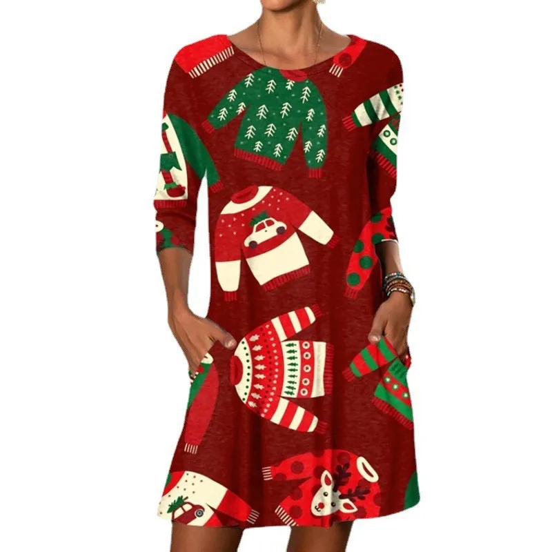 Christmas Dress 2022 Autumn Women Long Sleeve O-neck Polyester Printing Mini Dress Woman Dress
Christmas Dress 2022 Autumn Women Long Sleeve O-neck Polyester Printing Mini Dress Woman Dress