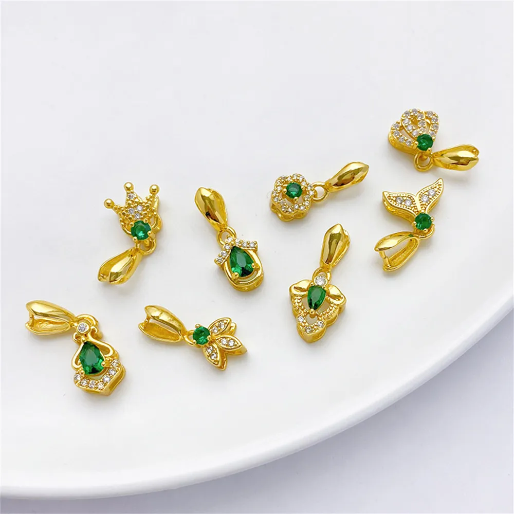 1pcs 18K gold color inlaid with zircon emerald crown fishtail pendant clip clasp, handmade DIY bracelet necklace jewelry
1pcs 18K gold color inlaid with zircon emerald crown fishtail pendant clip clasp, handmade DIY bracelet necklace jewelry