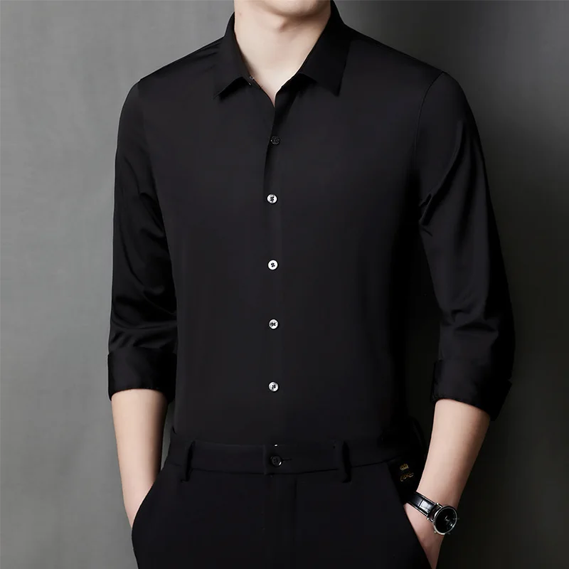Men Shirt Long Sleeve Slim Fit High Elasticity Business Casual White Shirt Solid Color Male Social Formal Shirts Striped Shirt
Men Shirt Long Sleeve Slim Fit High Elasticity Business Casual White Shirt Solid Color Male Social Formal Shirts Striped Shirt