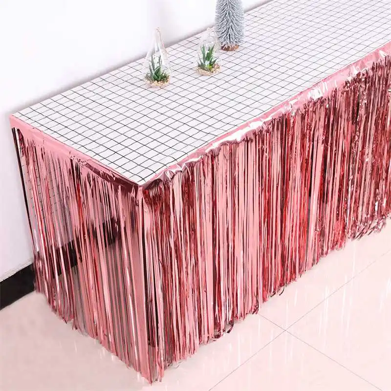 Foil Fringe Raindrop Table Skirt Metallic Tinsel 275x74cm Birthday Dessert Table Wedding Party Decoration Christmas Decorations
Foil Fringe Raindrop Table Skirt Metallic Tinsel 275x74cm Birthday Dessert Table Wedding Party Decoration Christmas Decorations