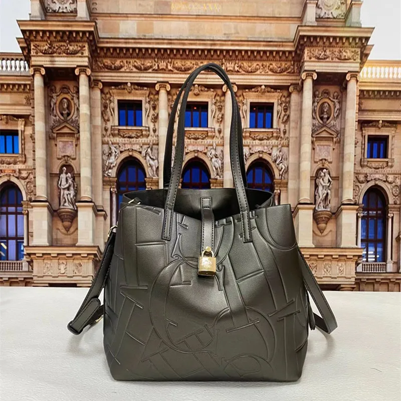 

100% натуральная кожа CHCH HCHC 2023 Новая женская однотонная вместительная сумка-тоут известный роскошный бренд кошелек и сумки