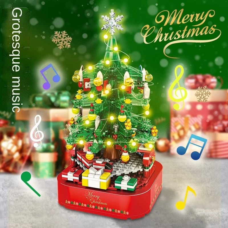 Christmas Theme Rotating LED Shining Music Box Building Blocks DIY City Friends Tree House Bricks Toys For Children Xmas Gifts
Christmas Theme Rotating LED Shining Music Box Building Blocks DIY City Friends Tree House Bricks Toys For Children Xmas Gifts