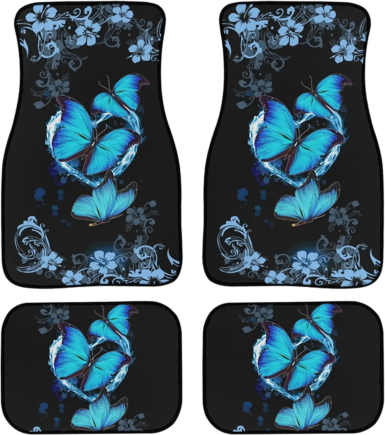 Snilety Blue Butterfly Pattern Cars Floor Mats Rubber Backed 4 Pieces,Women Girls Full Set Auto Front Rear Floor Carpets Heavy D
Snilety Blue Butterfly Pattern Cars Floor Mats Rubber Backed 4 Pieces,Women Girls Full Set Auto Front Rear Floor Carpets Heavy D