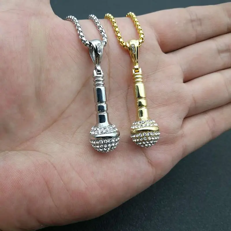 Fashion Trend Men's Necklace Gold-plated Silver Diamond Microphone Microphone Pendant Personalized Jewelry Popular Gift For Men
Fashion Trend Men's Necklace Gold-plated Silver Diamond Microphone Microphone Pendant Personalized Jewelry Popular Gift For Men