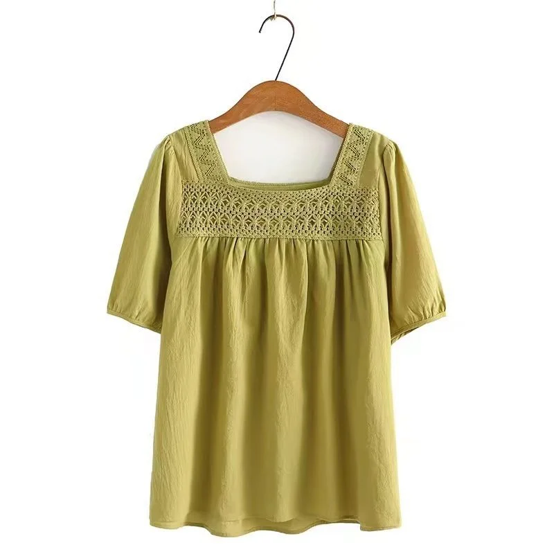 Plus Size XL-4XL Women's Full Cotton Summer T-Shirts Oversized A-line Vintage Tops Ladies' White Green Short Sleeve Female Top
Plus Size XL-4XL Women's Full Cotton Summer T-Shirts Oversized A-line Vintage Tops Ladies' White Green Short Sleeve Female Top