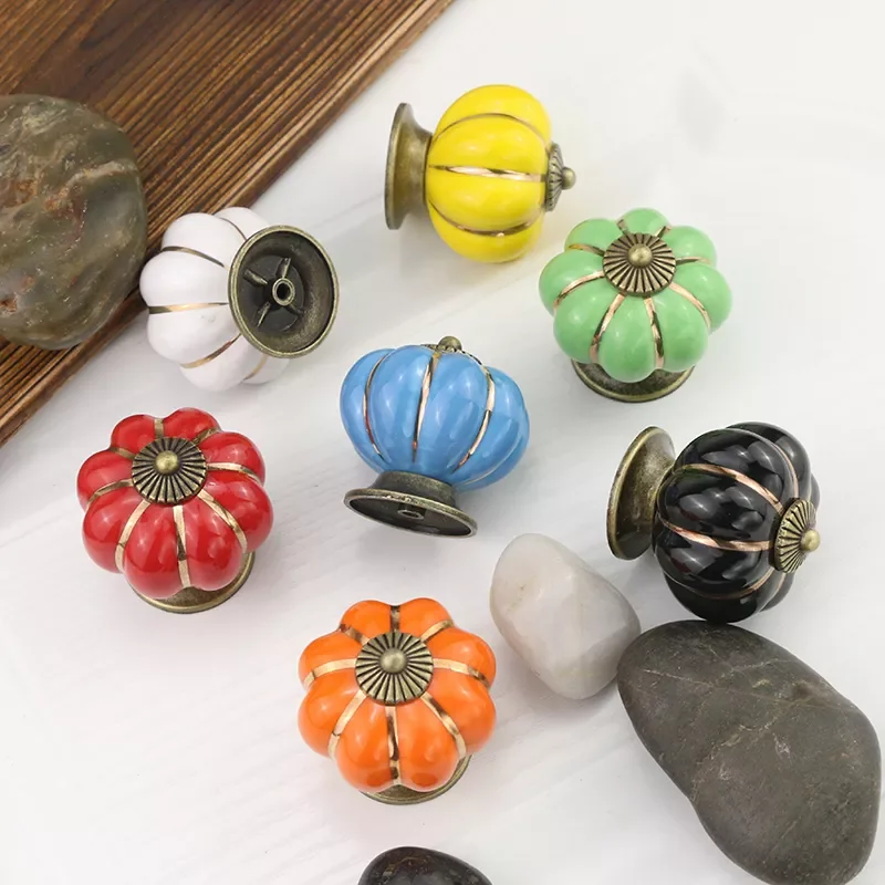 Furniture Handle Door Knobs Furniture Drawer Cupboard Kitchen Pull Handle Pumpkin Ceramic Cabinet Handles Retro Hardware 
Furniture Handle Door Knobs Furniture Drawer Cupboard Kitchen Pull Handle Pumpkin Ceramic Cabinet Handles Retro Hardware