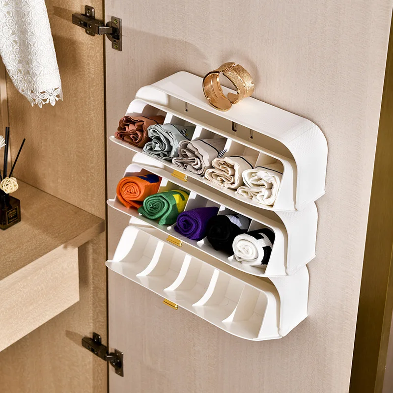 Wall-mounted Storage Box Panty Socks Underwear Compartment Box Wardrobe Home Seamless Installation Partition Flip Organizer Box
Wall-mounted Storage Box Panty Socks Underwear Compartment Box Wardrobe Home Seamless Installation Partition Flip Organizer Box