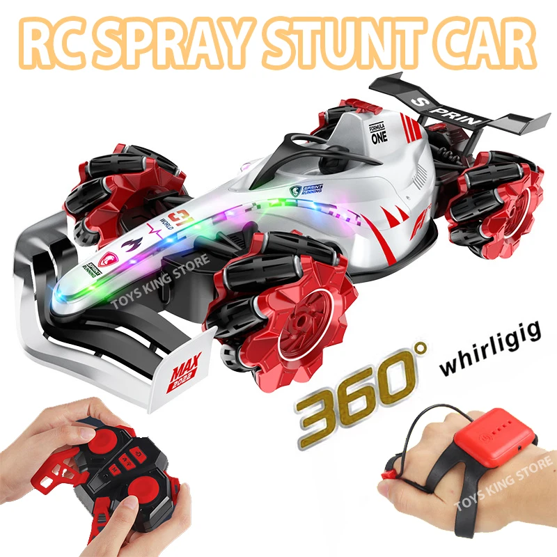 

F1 1:12 4WD RC Car Gesture Induction Formula Vehicle Spray with Light Remote Control High Speed Cars Model Toys for Kids Gifts