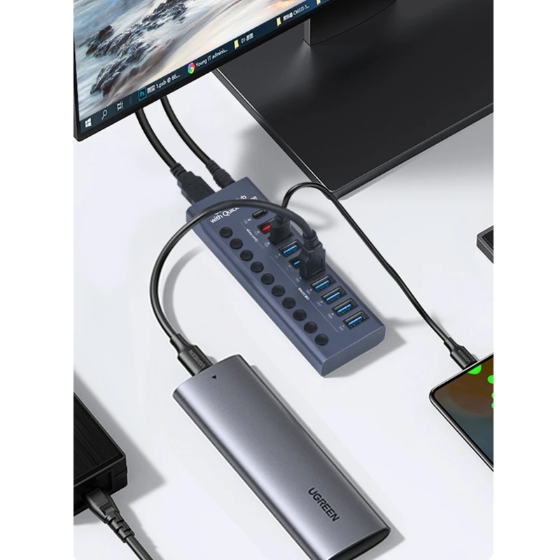 Алюминиевый Разветвитель USB C Hub, 10-портовый расширитель USB C с переключателем ВКЛ./ВЫКЛ. И адаптером питания, 5 Гбит/с, Высокоскоростная переда...
Алюминиевый Разветвитель USB C Hub, 10-портовый расширитель USB C с переключателем ВКЛ./ВЫКЛ. И адаптером питания, 5 Гбит/с, Высокоскоростная переда...
