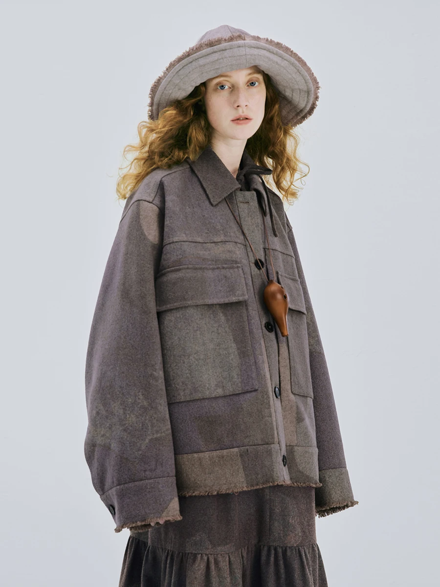 IRINACH981 FW22 Collection Original Design Vintage Oversize Printed Wool Jacket Women
IRINACH981 FW22 Collection Original Design Vintage Oversize Printed Wool Jacket Women
