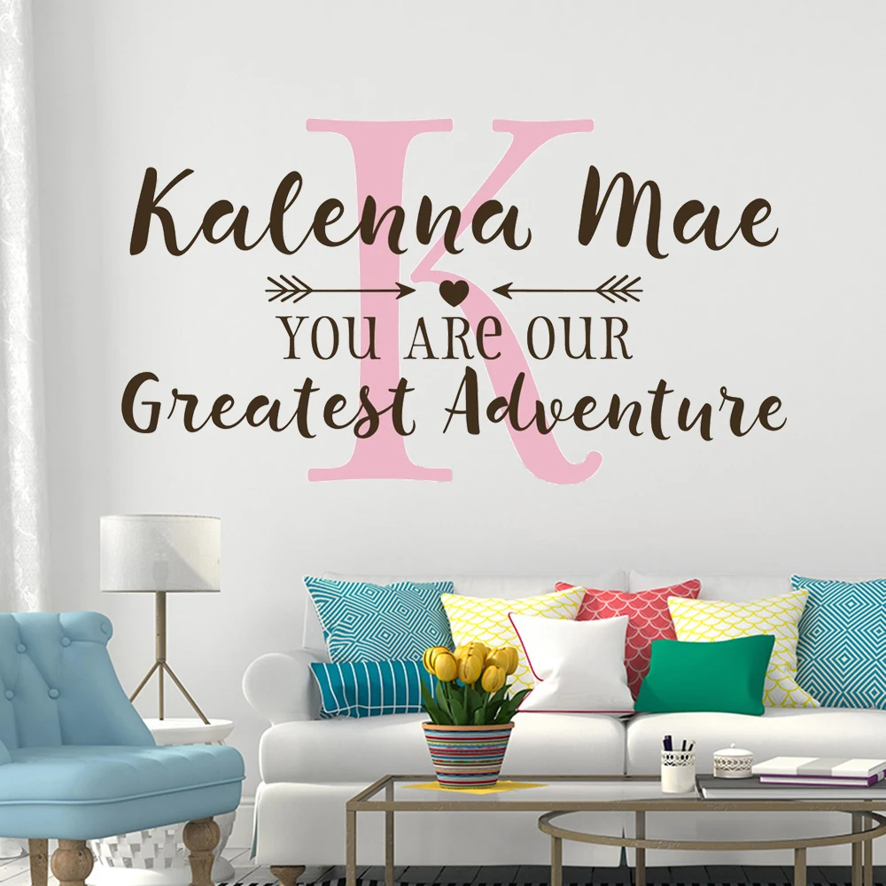 Custom Name Wall Stickers You Are Our Greatest Adventure Decals Vinyl Murals For Kids Rooms Nursery Monogram Decor Poster HJ1401
Custom Name Wall Stickers You Are Our Greatest Adventure Decals Vinyl Murals For Kids Rooms Nursery Monogram Decor Poster HJ1401