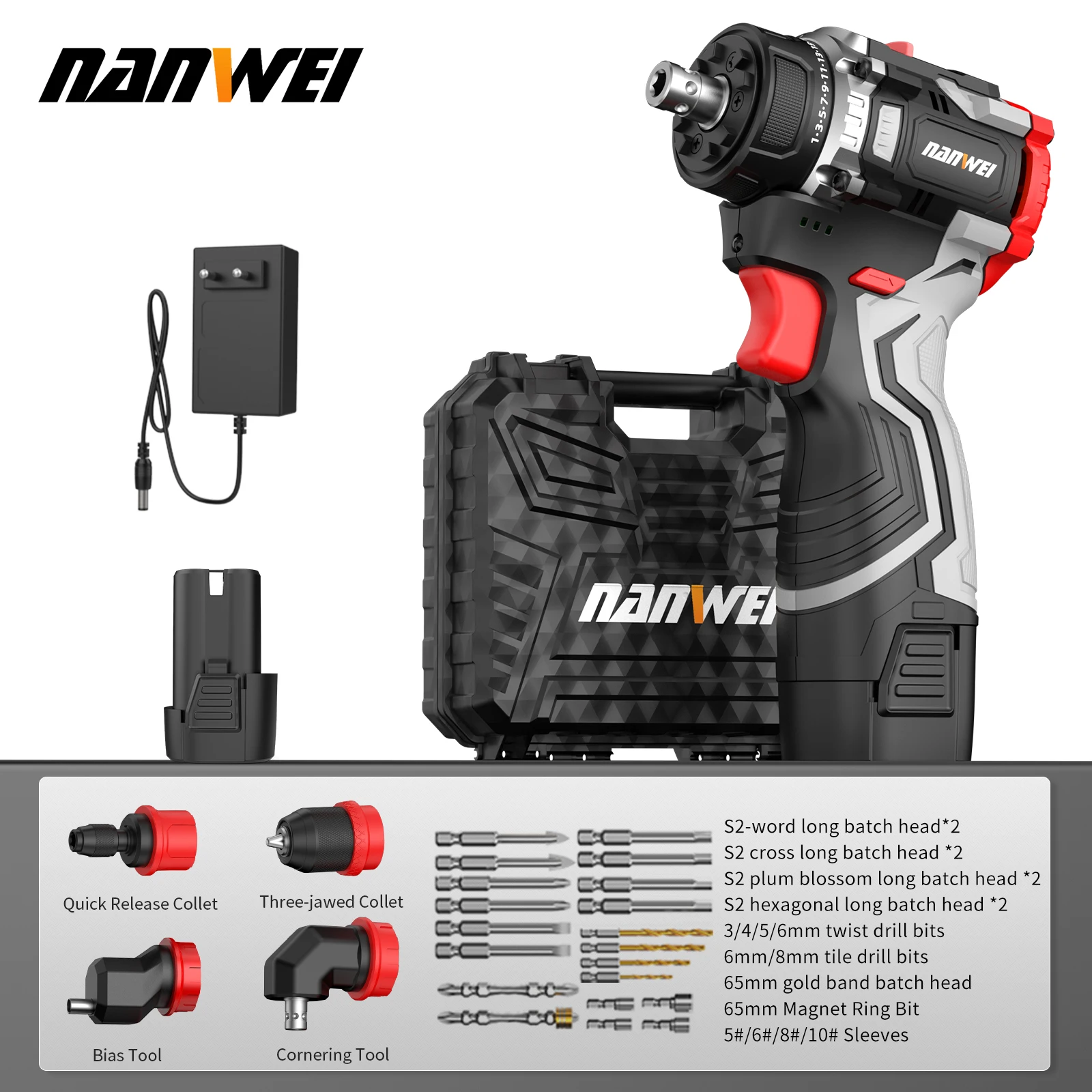 NANWEI Бесщёточная дрель 16,8В/20В
NANWEI Бесщёточная дрель 16,8В/20В