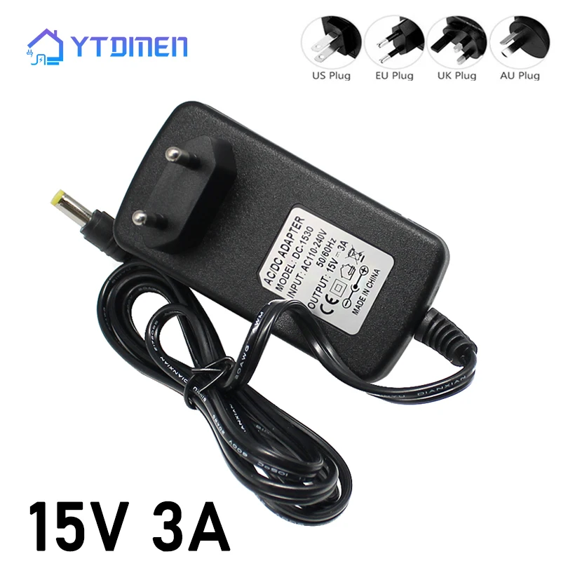 15V3A AC DC Power Supply Adapter Charger 15V 3A 45W Switch Power Supply DC 5.5*2.5/2.1mm EU US AU Plug
15V3A AC DC Power Supply Adapter Charger 15V 3A 45W Switch Power Supply DC 5.5*2.5/2.1mm EU US AU Plug