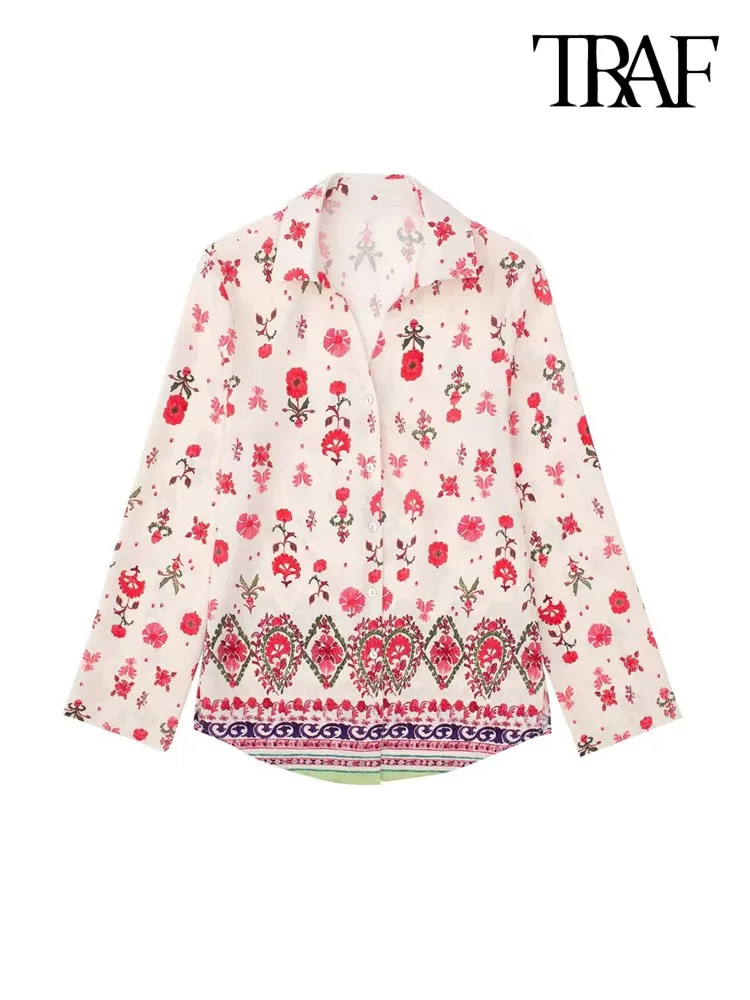 TRAF Women Fashion Floral Print Shirts Vintage Long Sleeve Front Buttons Female Blouses Blusas Chic Tops
TRAF Women Fashion Floral Print Shirts Vintage Long Sleeve Front Buttons Female Blouses Blusas Chic Tops