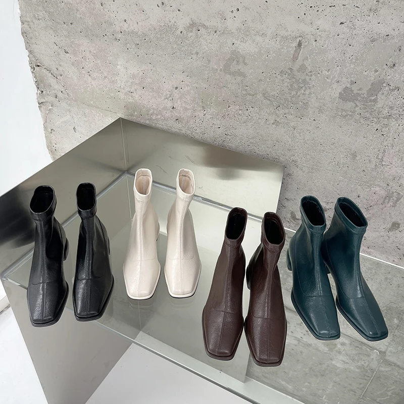 Square Toe Women Ankle Boots Sock Booties Flat Low Heels Black Green Brown White Fashion Autumn Winter Snow Boots Stretch Shoes
Square Toe Women Ankle Boots Sock Booties Flat Low Heels Black Green Brown White Fashion Autumn Winter Snow Boots Stretch Shoes