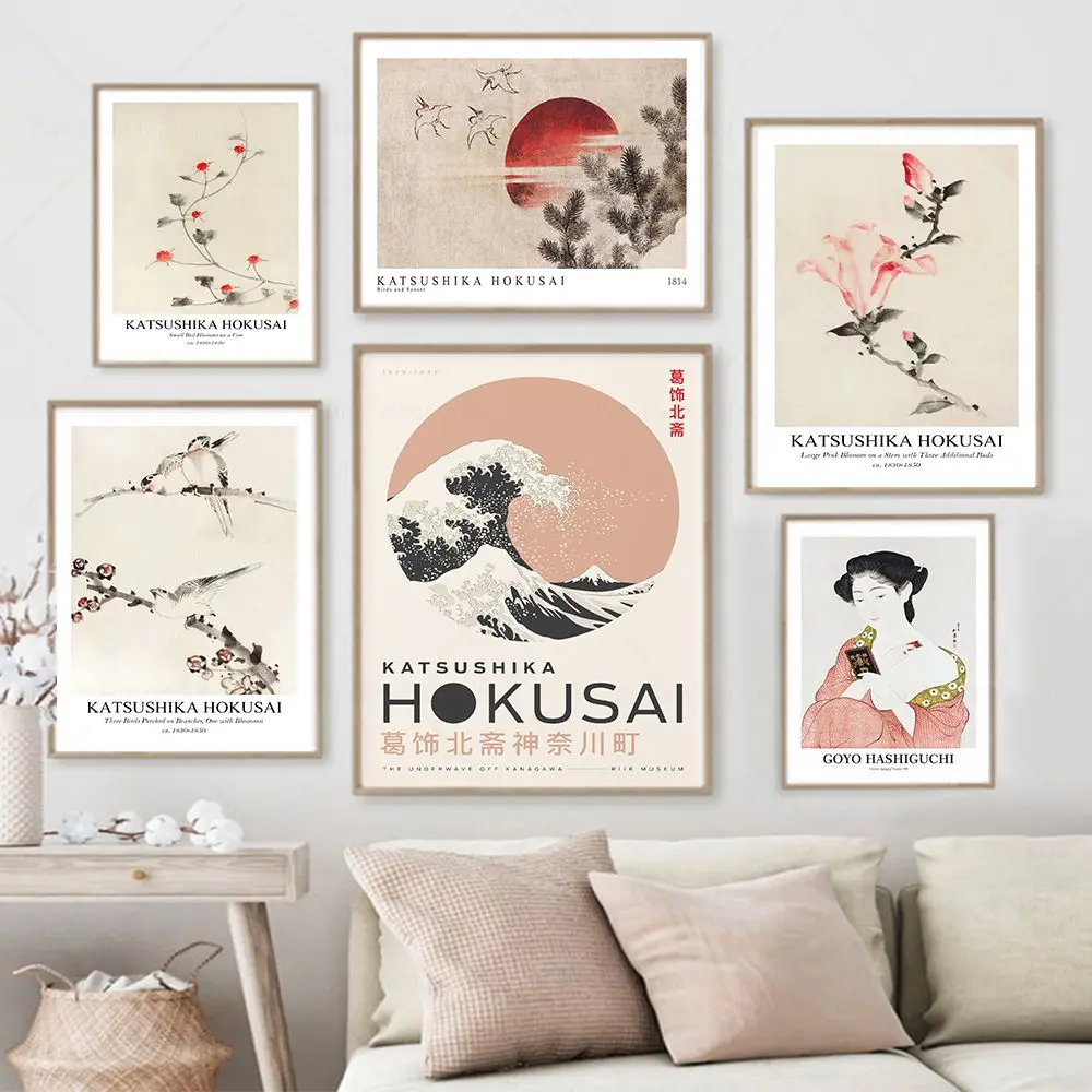Japanese Prints Katsushika Hokusai Art Exhibition Poster Vintage Flower Bird Canvas Painting Wall Pictures For Living Room Decor
Japanese Prints Katsushika Hokusai Art Exhibition Poster Vintage Flower Bird Canvas Painting Wall Pictures For Living Room Decor