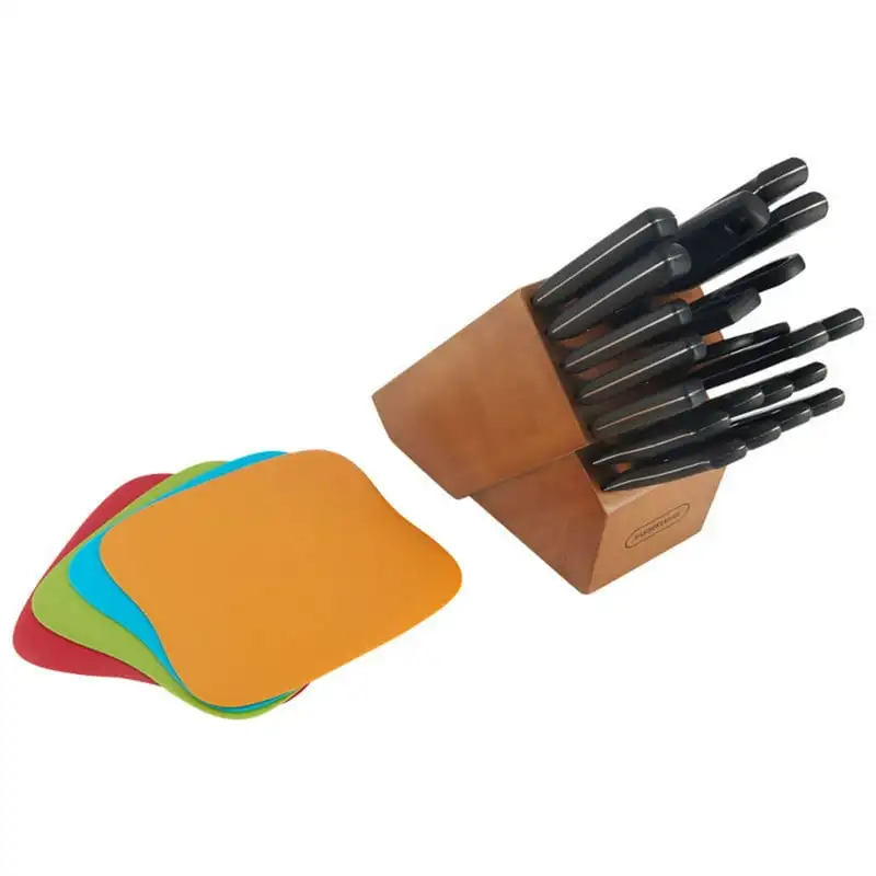 

25-piece Full Tang Triple Riveted Knife Block and Cutting Mat Set Lino cutting tools Wuta official store Leather die Cortador co
