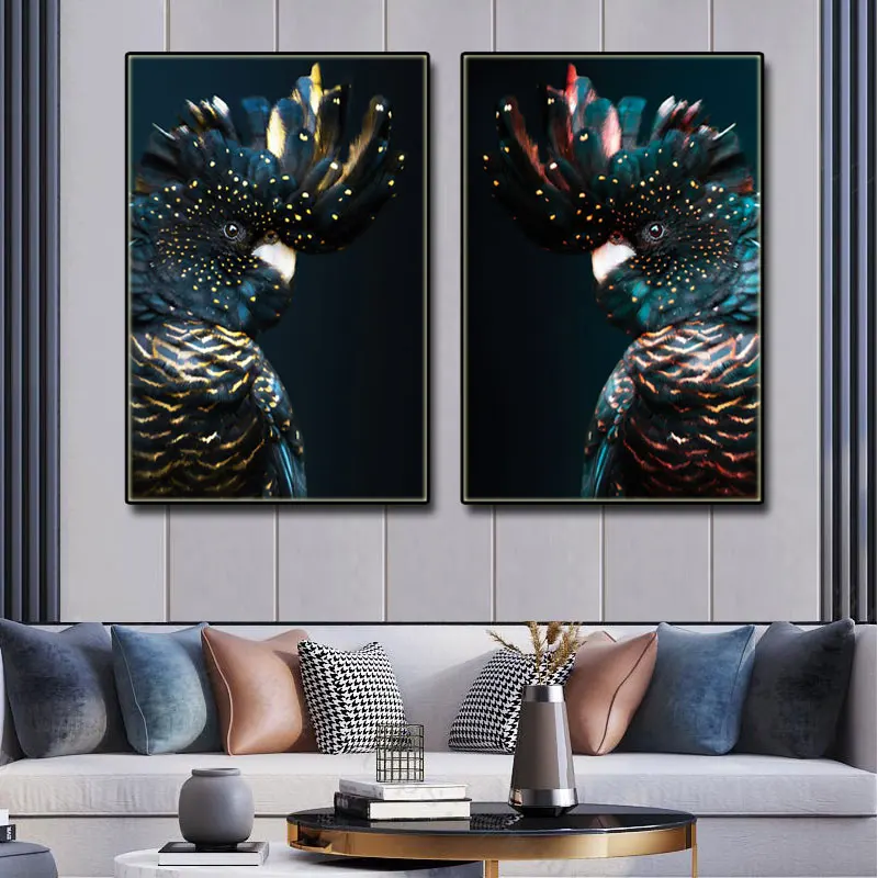 Bird Spray Canvas Painting Black Cockatoo Print Posters Navy Blue Parrot Animal Prints Art Wall Picture for Living Room Decor
Bird Spray Canvas Painting Black Cockatoo Print Posters Navy Blue Parrot Animal Prints Art Wall Picture for Living Room Decor