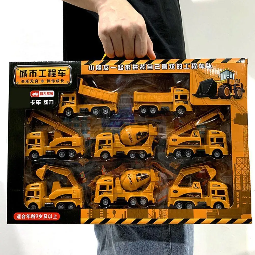 

1 Set Abs Engineering Car Truck Toys Crane Bulldozer Excavator Forklift Vehicles Educational Toys For Boys Kids Gift F7e7