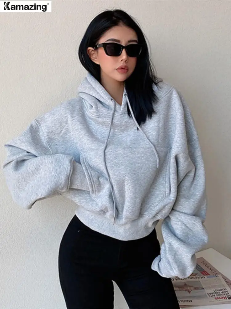 Winter Women Solid Fleece Hoodies Clothing Long Sleeve Tops Loose Pocket Sweatshirt Female Casual Pullover G115
Winter Women Solid Fleece Hoodies Clothing Long Sleeve Tops Loose Pocket Sweatshirt Female Casual Pullover G115