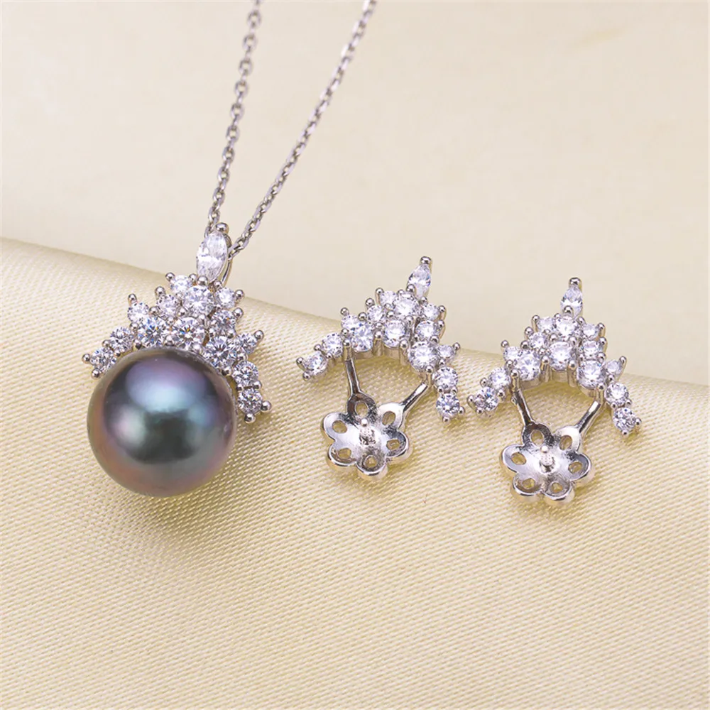 DIY pearl accessories set 925 Silver Pendant Earrings empty support ice and snow pearl accessories
DIY pearl accessories set 925 Silver Pendant Earrings empty support ice and snow pearl accessories