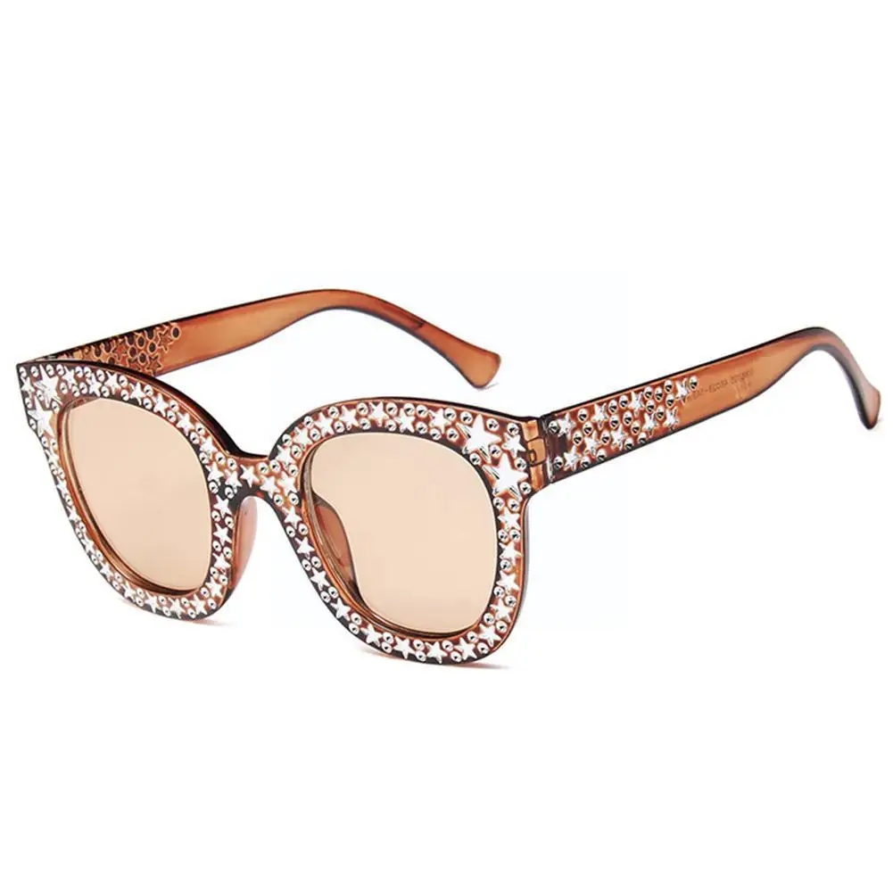 Солнцезащитные очки в стиле ретро оверсайз с мозаичной звездой женские милые