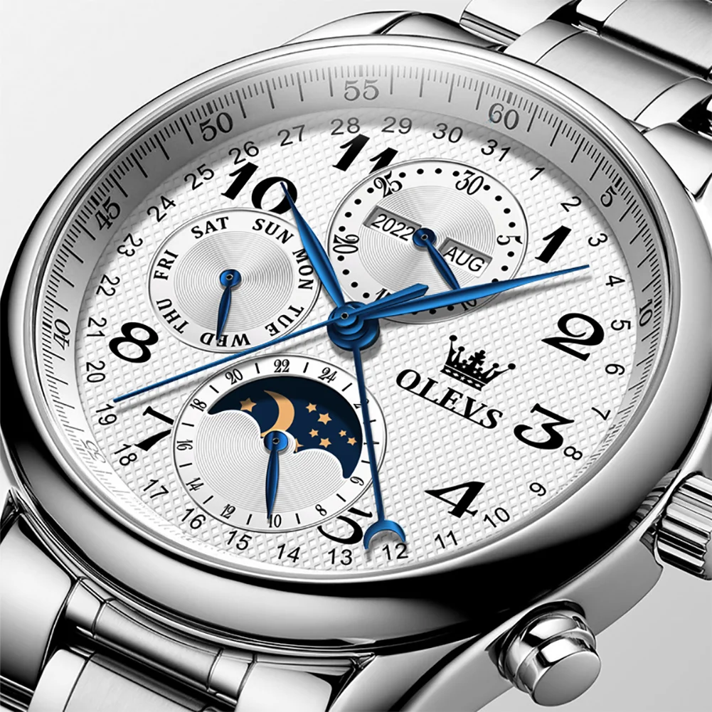 OLEVS 2022 New Men Watch Top Brand Automatic Mechanical Watch for Men Multifunction Date Moon Phase Male Wristwatch Luxury Trend
OLEVS 2022 New Men Watch Top Brand Automatic Mechanical Watch for Men Multifunction Date Moon Phase Male Wristwatch Luxury Trend