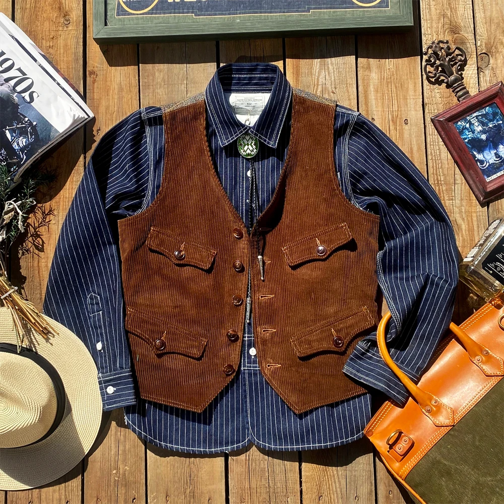 Tailor Brando S-016 American Vintage Tweed Patchwork Corduroy Hunting Vest Short Slim Fit V-neck Vest
Tailor Brando S-016 American Vintage Tweed Patchwork Corduroy Hunting Vest Short Slim Fit V-neck Vest