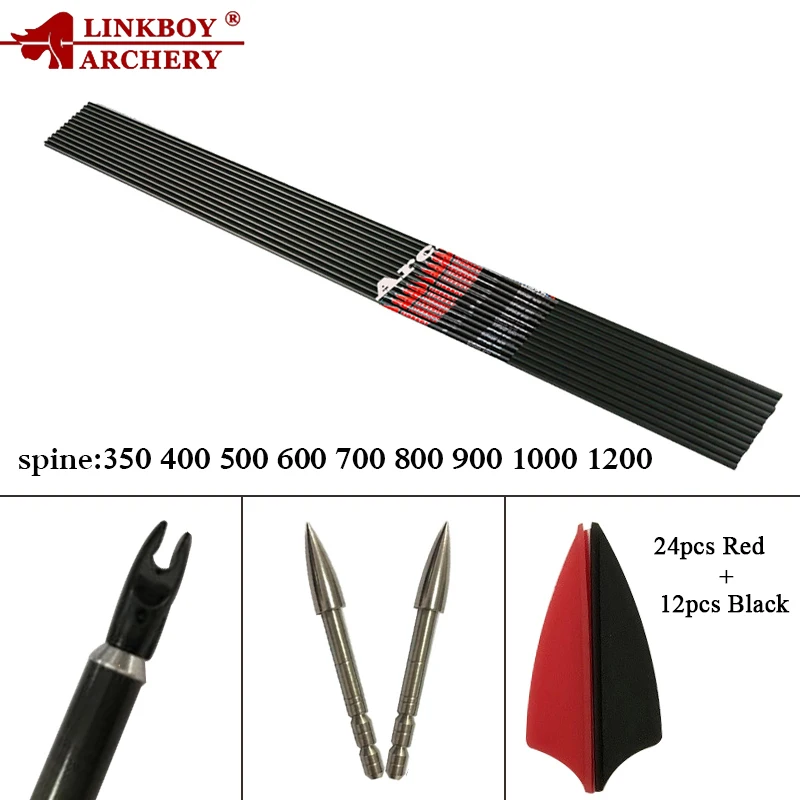 12pcs Linkboy Archery Spine 350 400 500 600 700 800 900 1000 1200 Carbon Arrows Shaft ID4.2mm Bow Shooting Accessories
12pcs Linkboy Archery Spine 350 400 500 600 700 800 900 1000 1200 Carbon Arrows Shaft ID4.2mm Bow Shooting Accessories