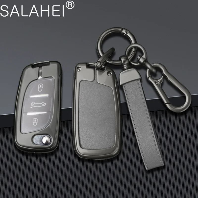 

Zinc Alloy Leather Car Key Case For Citroen C1 C2 C3 C4 C5 XSARA PICA For Peugeot 306 407 807 For DS DS3 DS4 DS5 DS6 Accessories