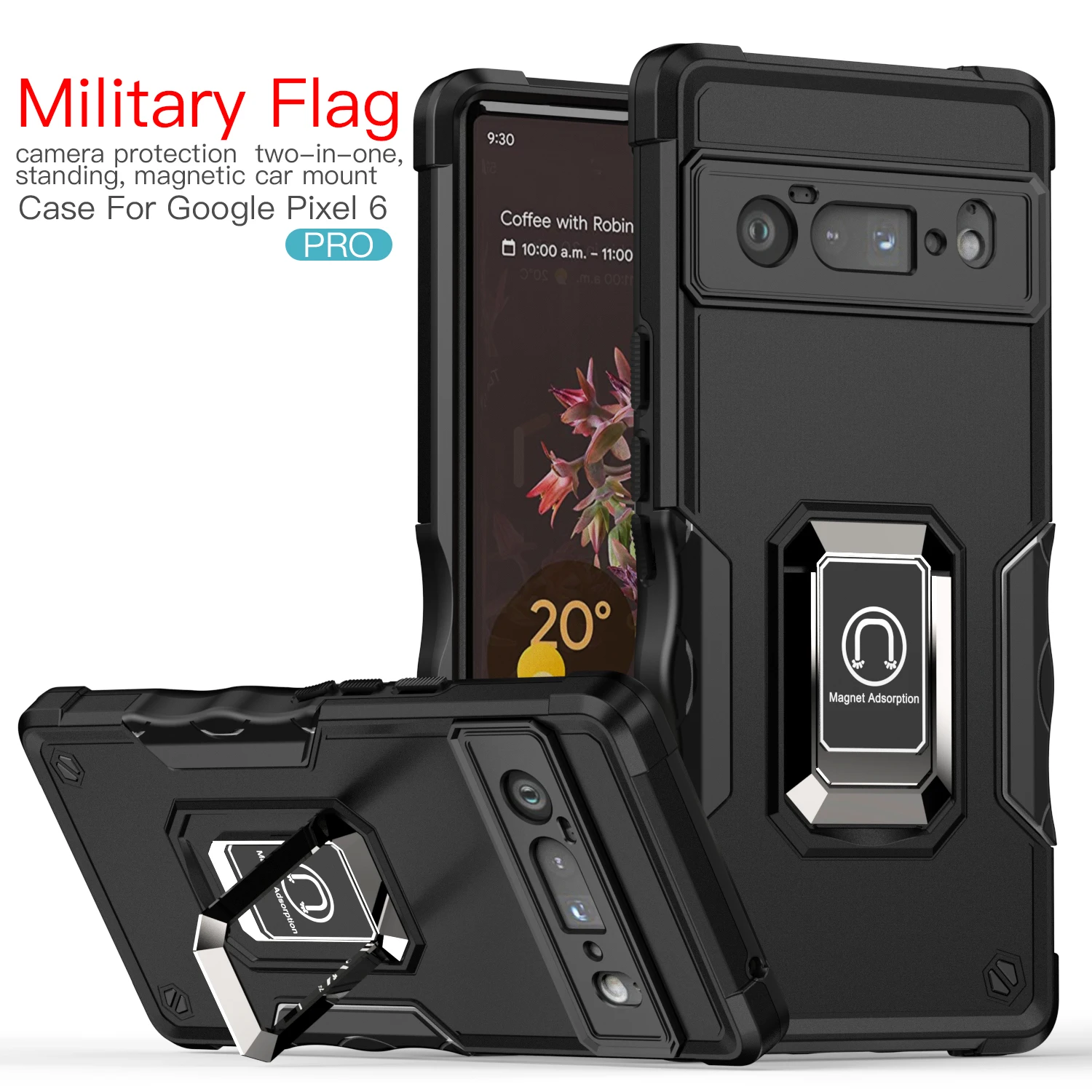 Армированный противоударный чехол с военным флагом для Google Pixel 7 6 Pro, магнитное металлическое кольцо, подставка, защита объектива камеры, зад...
Армированный противоударный чехол с военным флагом для Google Pixel 7 6 Pro, магнитное металлическое кольцо, подставка, защита объектива камеры, зад...
