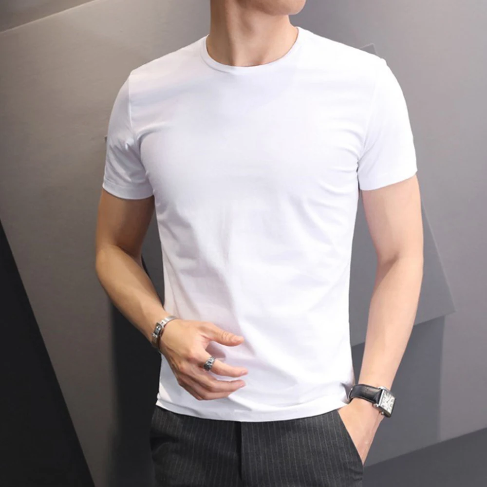 Basic Men T-shirt Solid Color Top Plus Size Polyester Pullover Blouse Undershirt Bottoming Shirt Club Comfortable
Basic Men T-shirt Solid Color Top Plus Size Polyester Pullover Blouse Undershirt Bottoming Shirt Club Comfortable