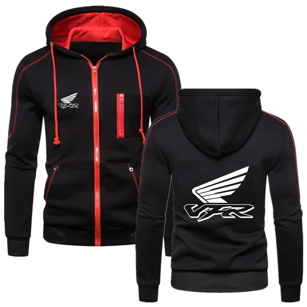 Мужская повседневная куртка VFR, однотонная толстовка с капюшоном, на молнии, с принтом, на осень/зиму, 2023