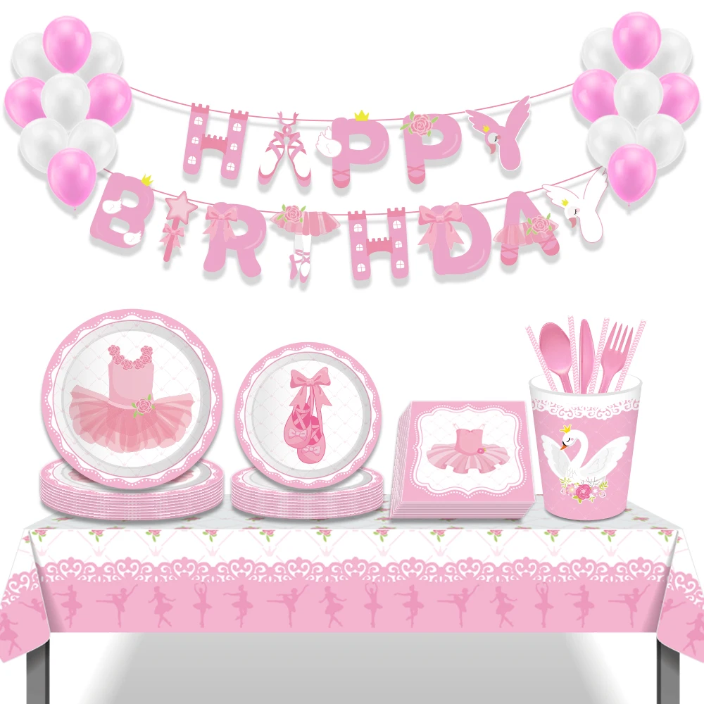 Kids Sweet Ballet Dancing Girl Swan Birthday Party Disposable Tableware Sets Plate Tablecovers Banner Baby Shower Party Supplies
Kids Sweet Ballet Dancing Girl Swan Birthday Party Disposable Tableware Sets Plate Tablecovers Banner Baby Shower Party Supplies
